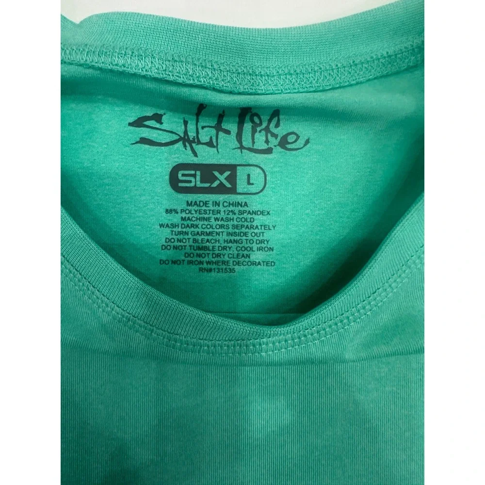 Salt Life SLX UVapor Womens Long Sleeve Performance Shirt Mint Green Floral L